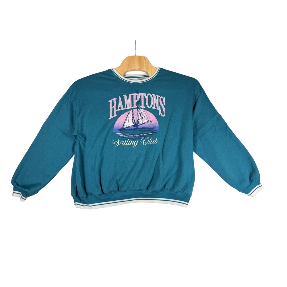 Limited Too Hamptons Sailing Club Sweatshirt Womans Large Aqua
